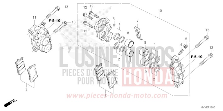 VORDERRAD-BREMSSATTEL von CB650R MAT LAUREL GREEN METALLIC (G207) von 2024