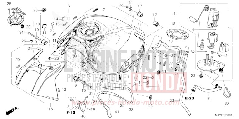 KRAFTSTOFFTANK von CB650R PEARL SMOKY GRAY (NHC53) von 2024