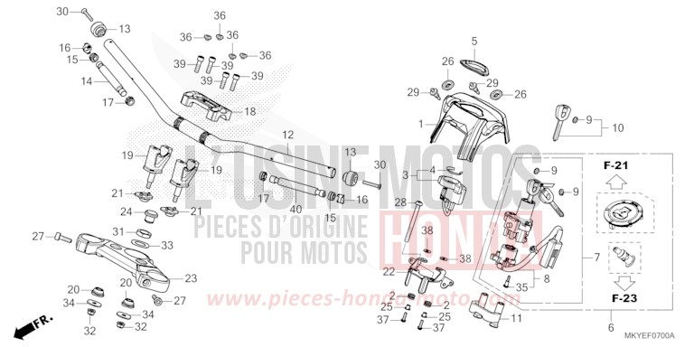 ROHRGRIFF/OBERE BRUECKE (CB650RA/CB650RAC) von CB650R MAT GUNPOWDER BLACK METALLIC (NH436) von 2024