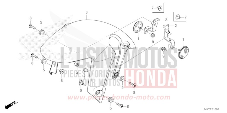 KOTFLUEGEL, VORNE von CB650R MAT LAUREL GREEN METALLIC (G207) von 2024
