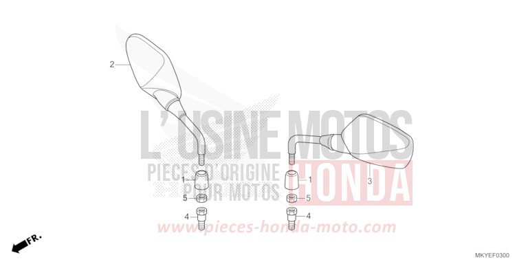 SPIEGEL (CB650RA/CB650RAC) von CB650R PEARL SMOKY GRAY (NHC53) von 2024