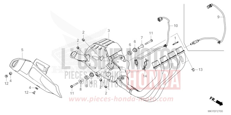 ABGAS-SCHALLDAEMPFER von CB650R PEARL SMOKY GRAY (NHC53) von 2024