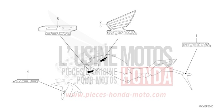 MARKE (CB650RA/CB650RAC) von CB650R PEARL SMOKY GRAY (NHC53) von 2024