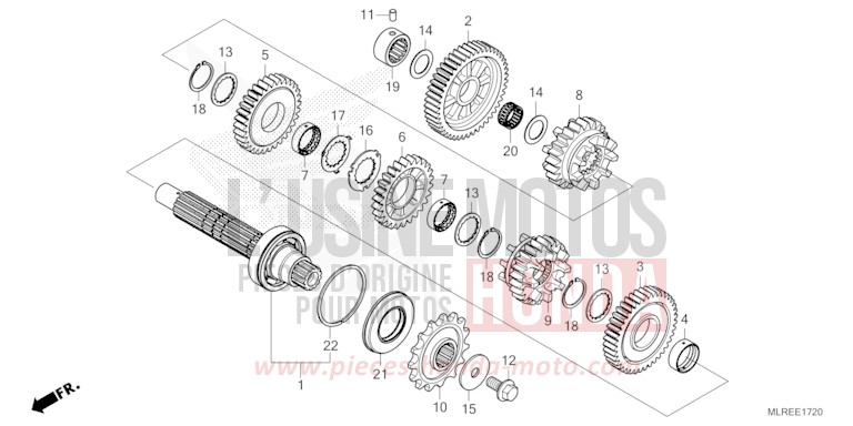 GETRIEBE (GEGENWELLE) von CB500F GRAND PRIX RED (R380) von 2024