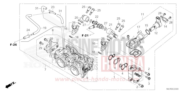 DROSSELKLAPPENGEHAEUSE von CB500F GRAND PRIX RED (R380) von 2024