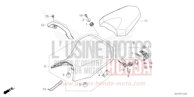 SITZ von CB500F GRAND PRIX RED (R380) von 2024