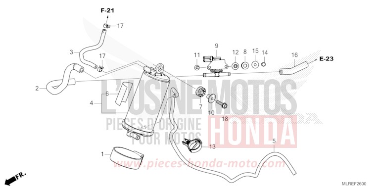 AKTIVKOHLEBEHAELTER von CB500F GRAND PRIX RED (R380) von 2024