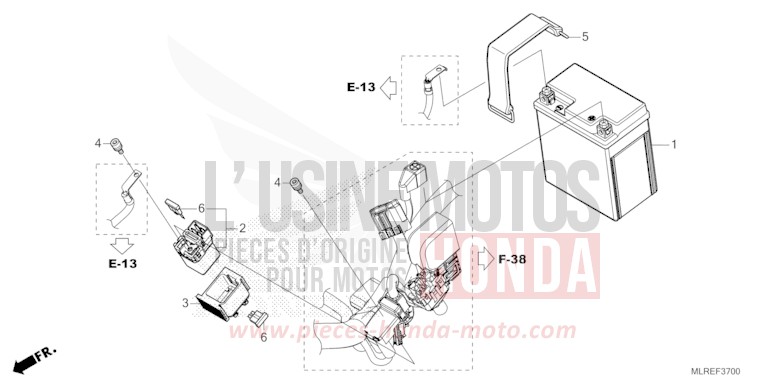 BATTERIE von CB500F GRAND PRIX RED (R380) von 2024