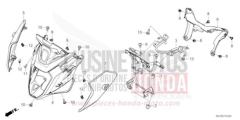 OBERER WINDLAUF von CB500F GRAND PRIX RED (R380) von 2024