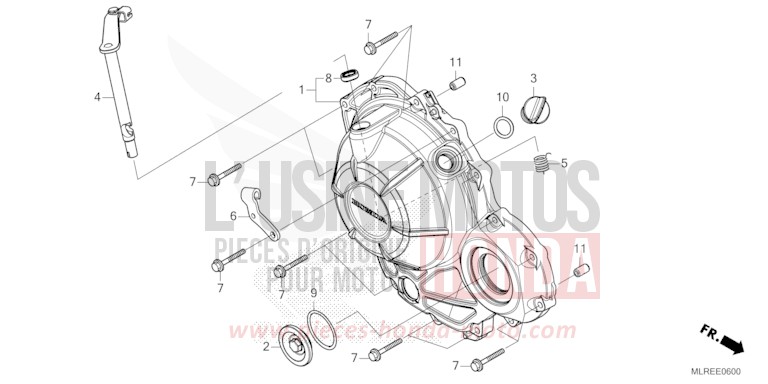 KURBELGEHAEUSEABDECKUNG von CB500F PEARL HIMALAYAS WHITE (NHA87) von 2024
