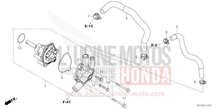 WASSERPUMPE von CB500F PEARL HIMALAYAS WHITE (NHA87) von 2024