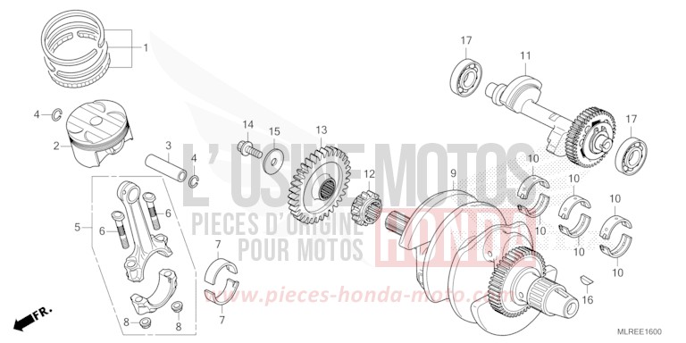 KURBELWELLE/KOLBEN von CB500F PEARL HIMALAYAS WHITE (NHA87) von 2024