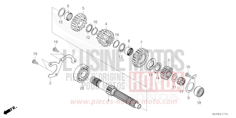 GETRIEBE (HAUPTWELLE) von CB500F PEARL HIMALAYAS WHITE (NHA87) von 2024