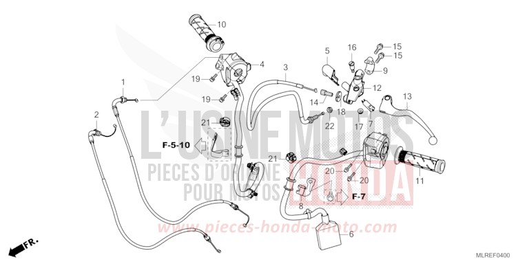 HEBELGRIFF/SCHALTER/KABEL von CB500F PEARL HIMALAYAS WHITE (NHA87) von 2024