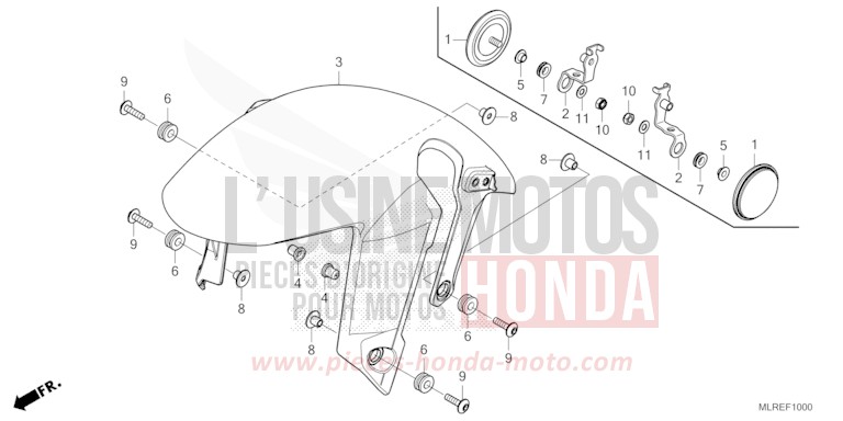 KOTFLUEGEL, VORNE von CB500F PEARL HIMALAYAS WHITE (NHA87) von 2024