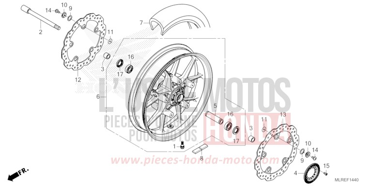 VORDERRAD von CB500F PEARL HIMALAYAS WHITE (NHA87) von 2024