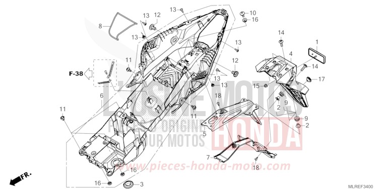 KOTFLUEGEL, HINTEN von CB500F PEARL HIMALAYAS WHITE (NHA87) von 2024