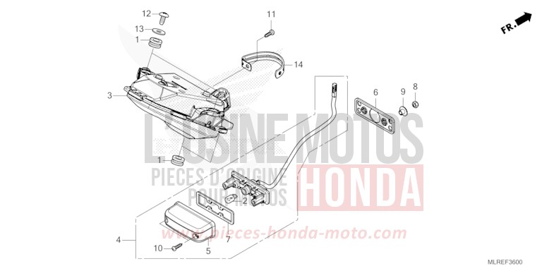 HECKLEUCHTE von CB500F PEARL HIMALAYAS WHITE (NHA87) von 2024