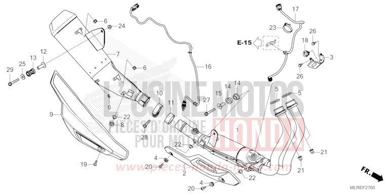 ABGAS-SCHALLDAEMPFER von CB500F MAT GUNPOWDER BLACK METALLIC (NH436) von 2024