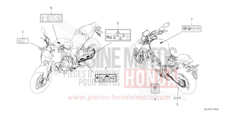 WARNETIKETT von CB500F MAT GUNPOWDER BLACK METALLIC (NH436) von 2024