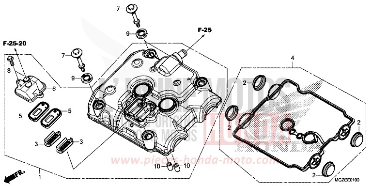 ZYLINDERKOPFDECKEL von CB500F CANDY RUBY RED (R4) von 2013