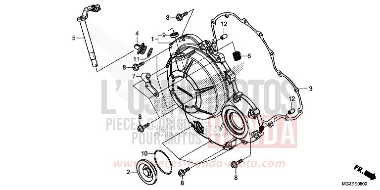 KURBELGEHAEUSEABDECKUNG von CB500F CANDY RUBY RED (R4) von 2013