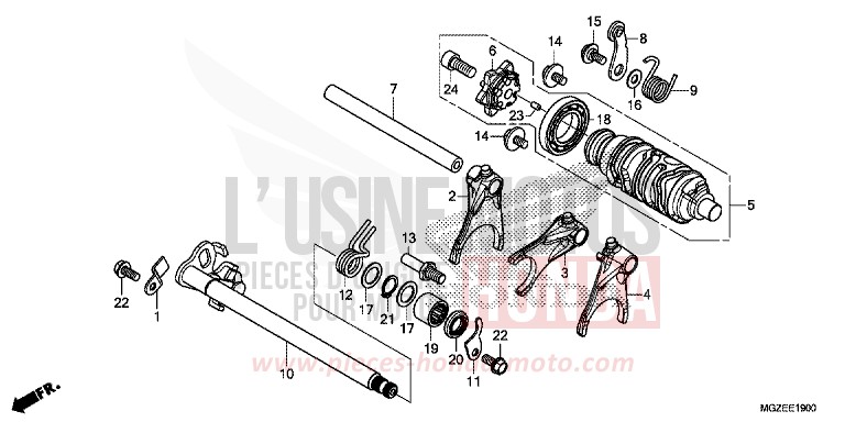 SCHALTTROMMEL von CB500F CANDY RUBY RED (R4) von 2013