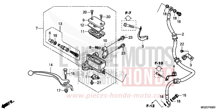 HAUPTBREMSZYLINDER, VORNE ZYLINDER (STD) von CB500F CANDY RUBY RED (R4) von 2013