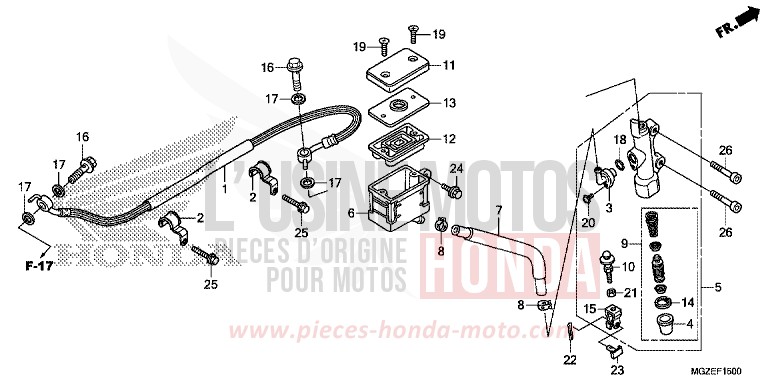 REAR BRAKE MASTER CYLINDER (STD) von CB500F CANDY RUBY RED (R4) von 2013