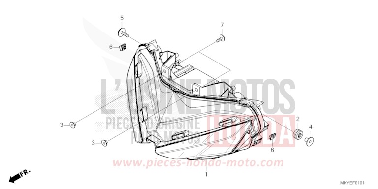 SCHEINWERFER (CBR650RA/CBR650RAC) von CBR650R GRAND PRIX RED (R380) von 2024