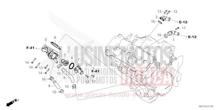 THERMOSTAT von CBR650R MAT GUNPOWDER BLACK METALLIC (NH436) von 2024