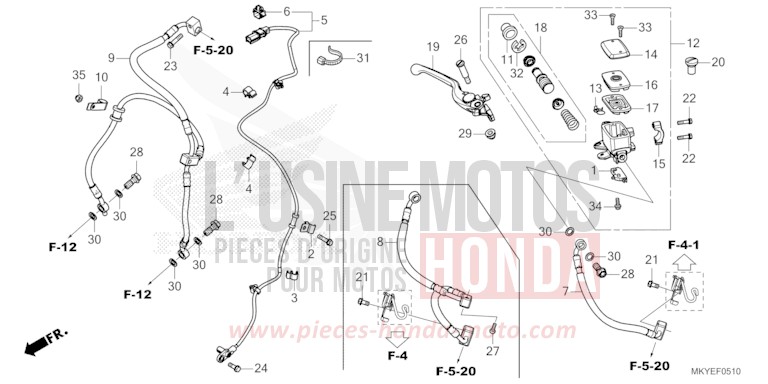HAUPTBREMSZYLINDER, VORNE ZYLINDER von CBR650R MAT GUNPOWDER BLACK METALLIC (NH436) von 2024