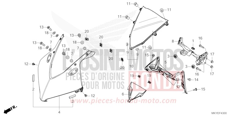 OBERER WINDLAUF von CBR650R MAT GUNPOWDER BLACK METALLIC (NH436) von 2024
