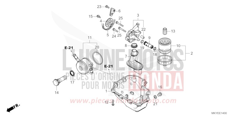 OELWANNE/OELPUMPE von CBR650R GRAND PRIX RED (R380) von 2024