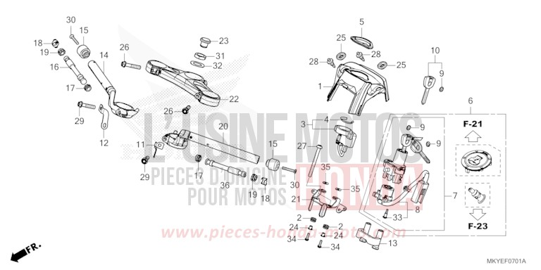 ROHRGRIFF/OBERE BRUECKE (CBR650RA/CBR650RAC) von CBR650R GRAND PRIX RED (R380) von 2024