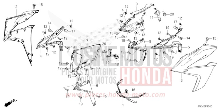 MITTLERER WINDLAUF von CBR650R GRAND PRIX RED (R380) von 2024