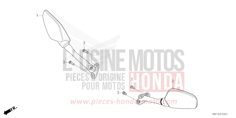 SPIEGEL (CBR650RA/CBR650RAC) von CBR650R MAT GUNPOWDER BLACK METALLIC (NH436) von 2024