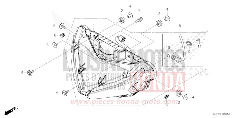 SCHEINWERFER (CBR650RA) von CBR650R GRAND PRIX RED (R380) von 2023