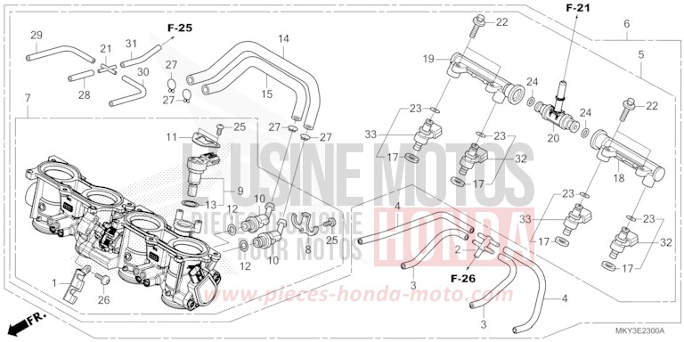 DROSSELKLAPPENGEHAEUSE von CBR650R MAT GUNPOWDER BLACK METALLIC (NH436) von 2023