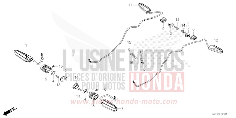 BLINKER (CBR650RA) von CBR650R MAT GUNPOWDER BLACK METALLIC (NH436) von 2023