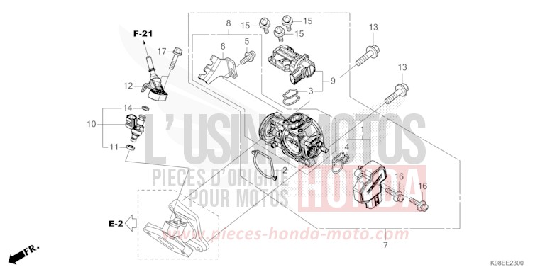DROSSELKLAPPENGEHAEUSE von CB125R MAT CYNOS GRAY METALLIC (NH312) von 2024