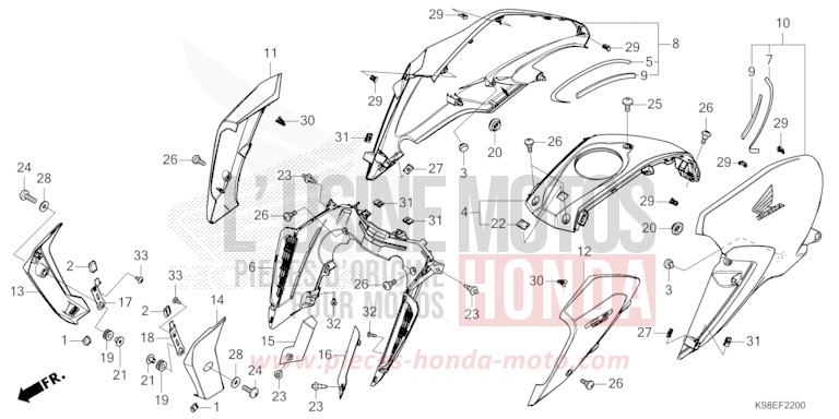 RADKRANZ/FUEL TANK COVER von CB125R MAT CYNOS GRAY METALLIC (NH312) von 2024