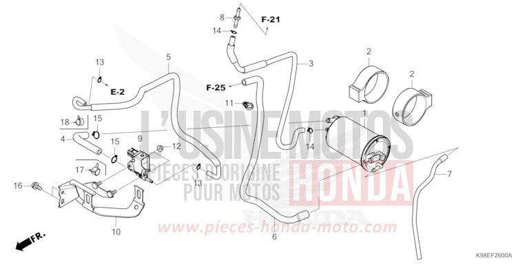 AKTIVKOHLEBEHAELTER von CB125R MAT CYNOS GRAY METALLIC (NH312) von 2024