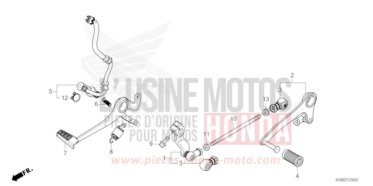 PEDAL von CB125R MAT CYNOS GRAY METALLIC (NH312) von 2024