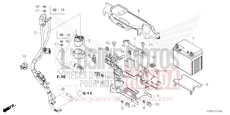 BATTERIE von CB125R MAT CYNOS GRAY METALLIC (NH312) von 2024