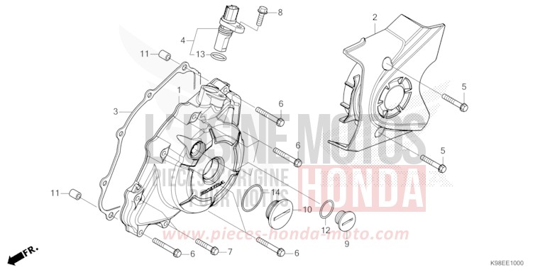 KURBELGEHAEUSEDECKEL, L. von CB125R PEARL COOL WHITE (NHA16) von 2024