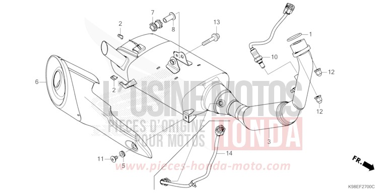 ABGAS-SCHALLDAEMPFER von CB125R PEARL COOL WHITE (NHA16) von 2024