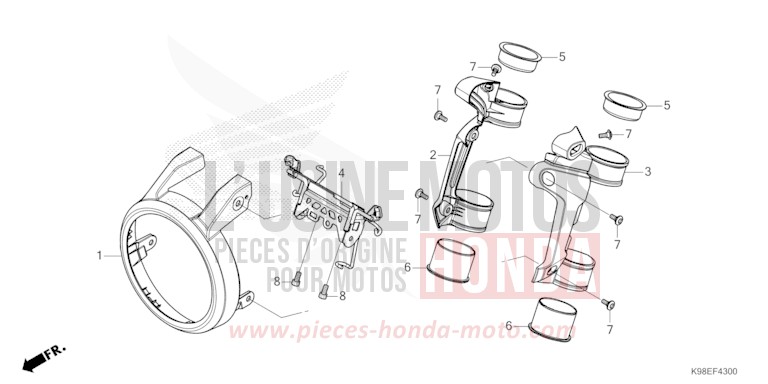 WINDLAUF, VORNE von CB125R PEARL COOL WHITE (NHA16) von 2024