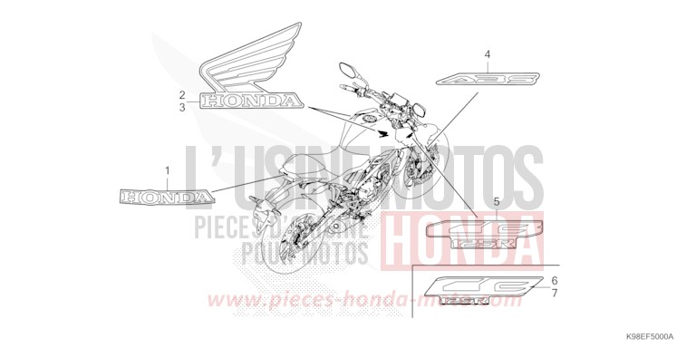 MARKE von CB125R PEARL COOL WHITE (NHA16) von 2024