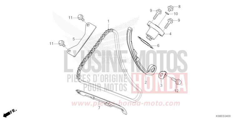 NOCKENWELLENKETTE/SPANNVORRICHTUNG von CB125R PEARL SPLENDOR RED (R369) von 2024